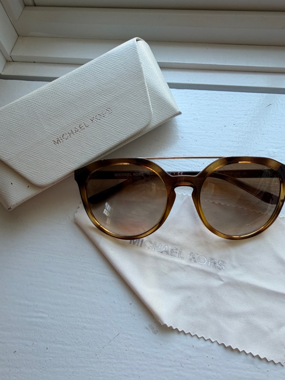 Michael Kors Women's Tortoiseshell Sunglasses with Brown Gradient Lenses